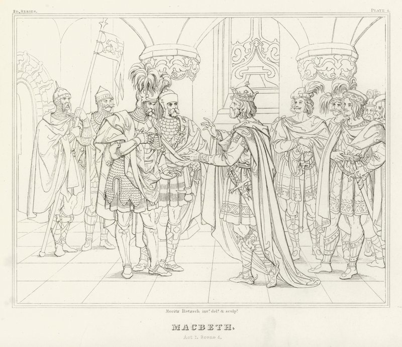 Macbeth, Act I, Scene 4 by Friedrich August Moritz Retzsch