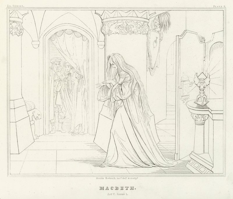Macbeth, Act V, Scene 1 by Friedrich August Moritz Retzsch