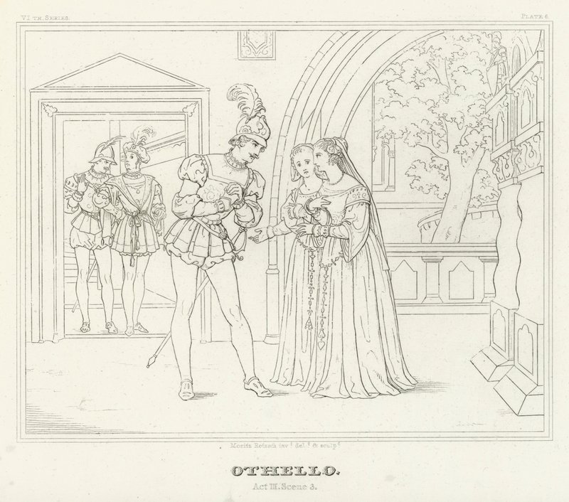 Othello, Act III, Scene 3 by Friedrich August Moritz Retzsch