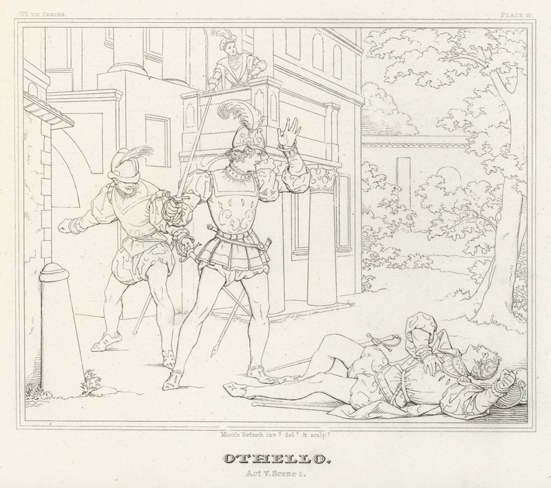 Othello, Act V, Scene 1 by Friedrich August Moritz Retzsch