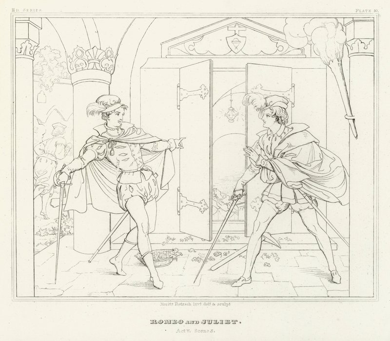 Romeo and Juliet, Act V, Scene 3 by Friedrich August Moritz Retzsch