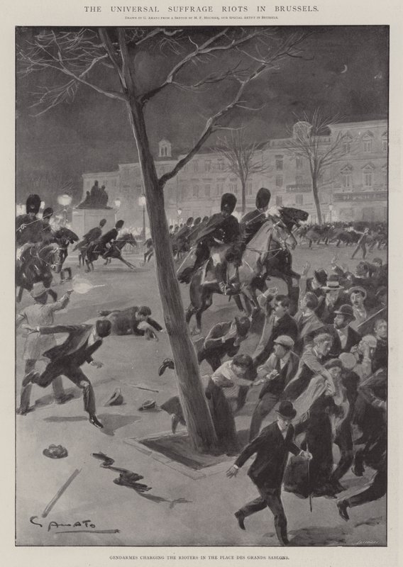 The Universal Suffrage Riots in Brussels by G.S. Amato