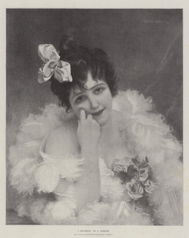 A Brunette by Gabriel-Joseph-Marie-Augustin Ferrier