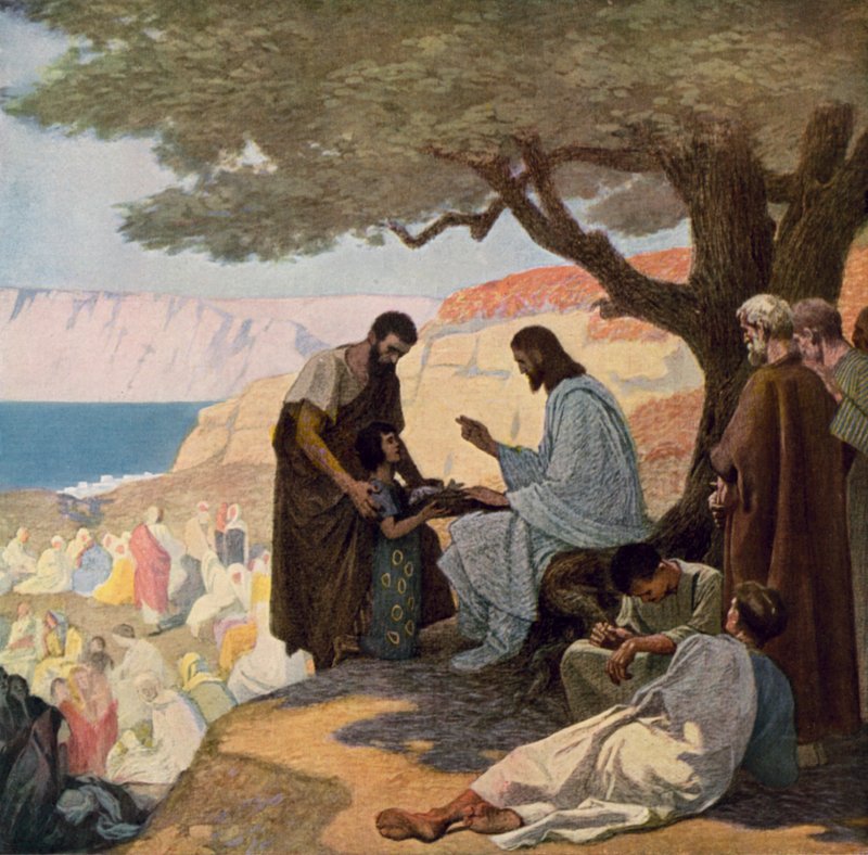 Jesus and the Miracle of the Feeding of the Multitude by Gebhard Fugel