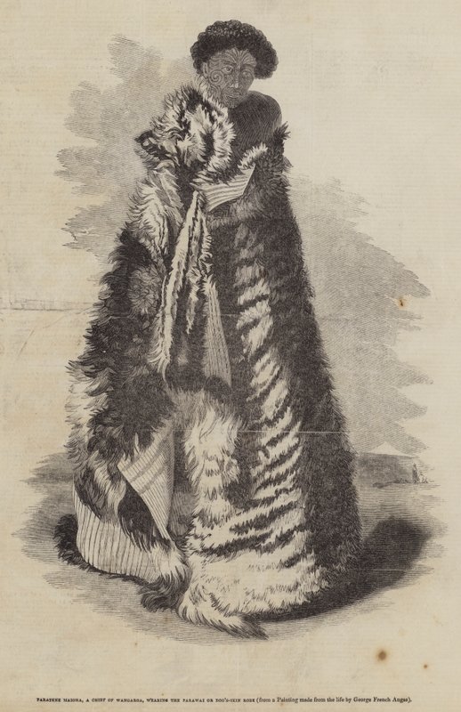 Paratene Maioha, a Chief of Wangaroa, Wearing the Parawai or Dog
