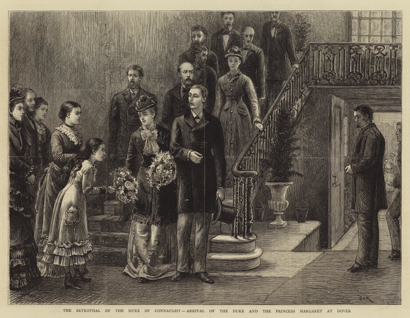 The Betrothal of the Duke of Connaught, Arrival of the Duke and the Princess Margaret at Dover by George Goodwin Kilburne