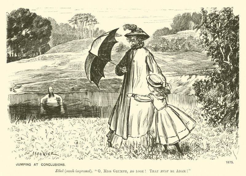 Jumping at conclusions by George (after) Du Maurier