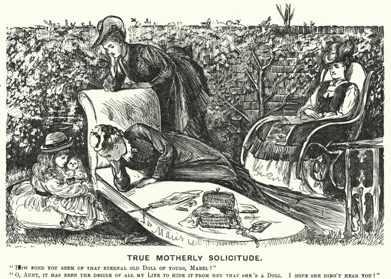 Punch Cartoon: True Motherly Solicitude by George (after) Du Maurier