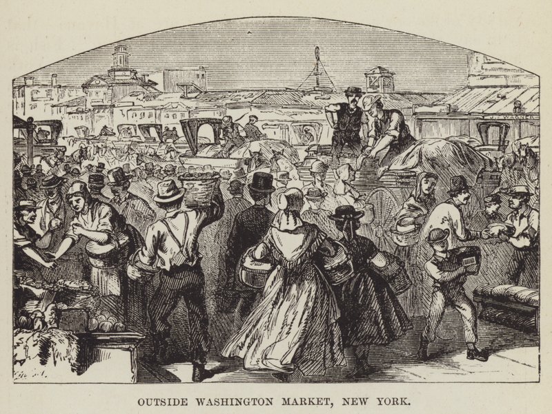 Outside Washington Market, New York by George Augustus Sala