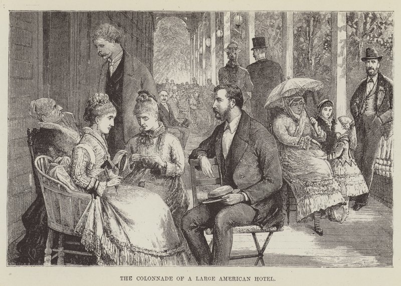 The Colonnade of a Large American Hotel by George Augustus Sala