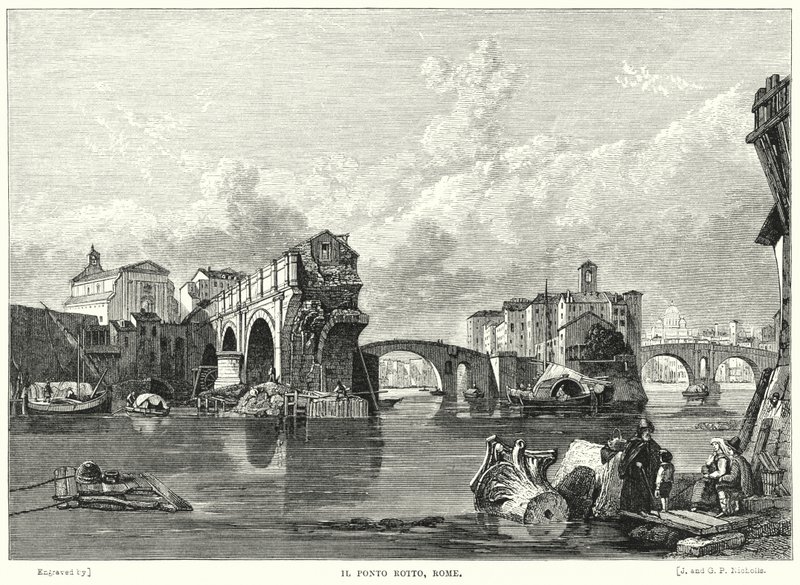 Il Ponto Rotto, Rome by George Clarkson after Stanfield