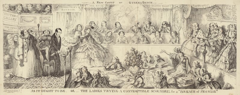 A satirical cartoon of the Queens Bench by George Cruikshank