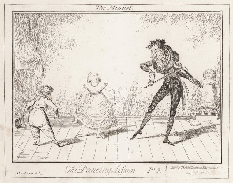 The Dancing Lesson: The Minuet by George Cruikshank