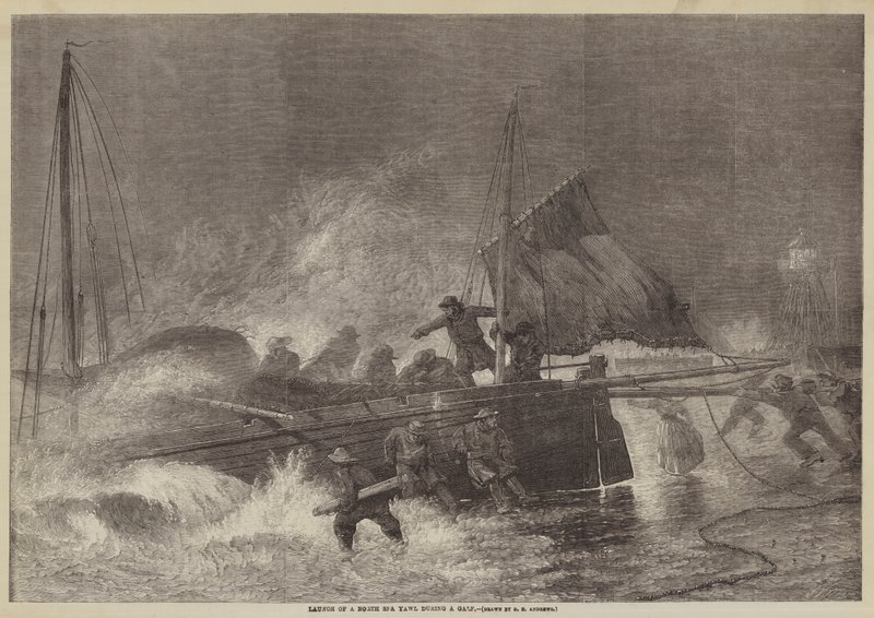 Launch of a North Sea Yawl during a Gale by George Henry Andrews