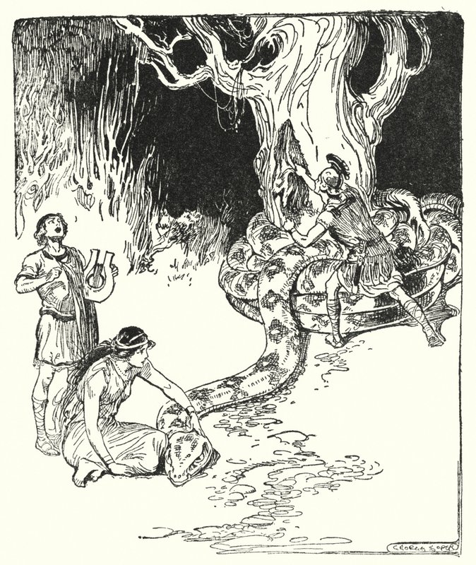 Then Jason leapt forth warily, and tore the fleece from off the tree trunk by George Soper