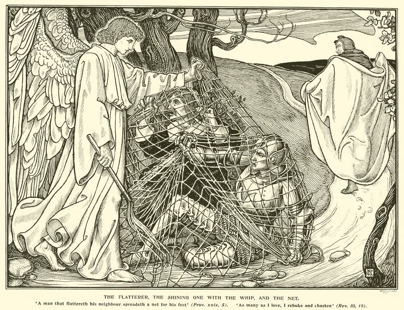 The Flatterer, the Shining One with the Whip, and the Net by George Woolliscroft Rhead