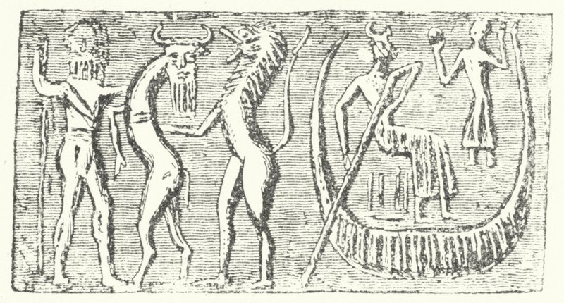 A Depiction of the Great Flood from the Epic of Gilgamesh by German School