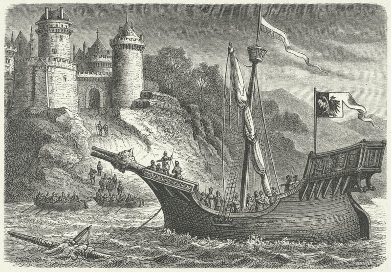 A merchant ship of the Hanseatic League by German School