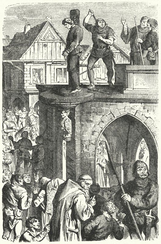 A public flogging in Germany during the reign of the Holy Roman Emperor Maximilian I (engraving) by German School