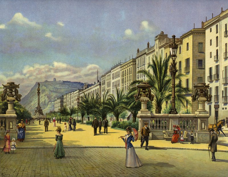 Barcelona, Paseo de Colon by German School