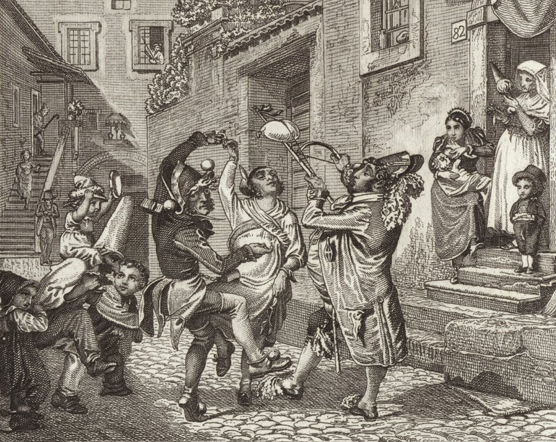 Carnival in Rome, Italy. Illustration for Bilder-Atlas by German School
