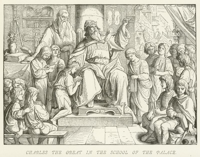 Charles the Great in the School of the Palace by German School