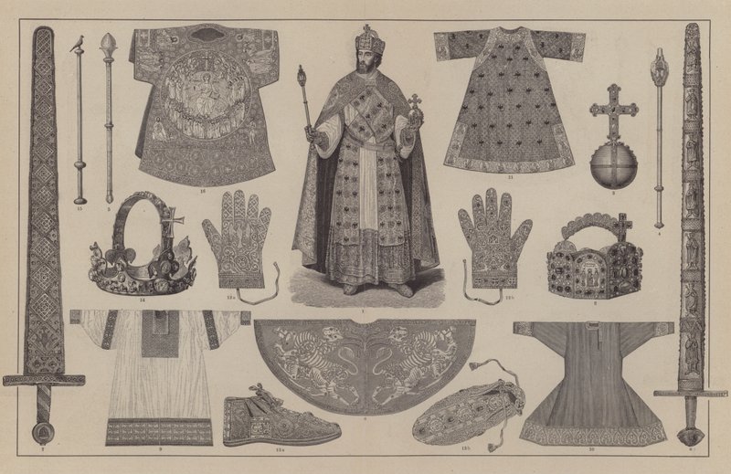 Coronation costume and regalia of the Holy Roman Emperor by German School