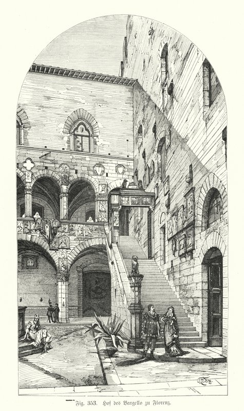 Courtyard of the Bargello, Florence, Italy by German School