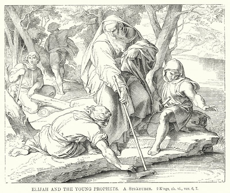 Elijah and the Young Prophets (engraving) by German School