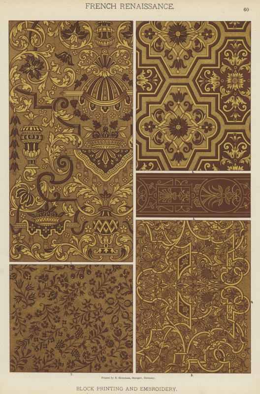French Renaissance, Block Printing and Embroidery by German School