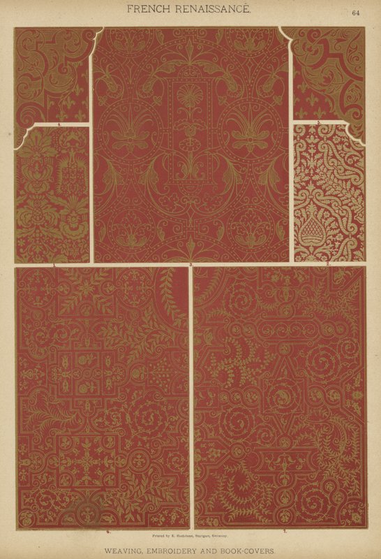 French Renaissance, Weaving, Embroidery and Book-Covers by German School