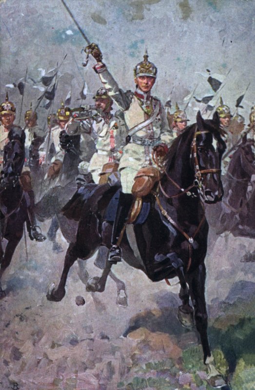 German Cavalry Making a Charge by German School