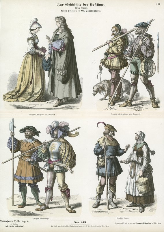 German Costumes, Early 16th Century by German School