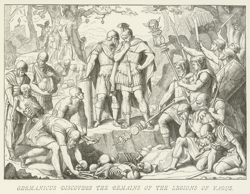 Germanicus discovers the remains of the Legions of Varus by German School