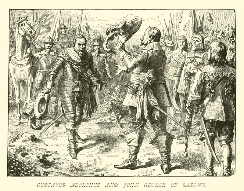 Gustavus Adolphus and John George of Saxony by German School