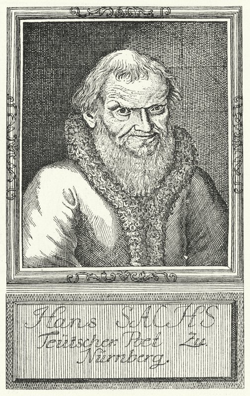 Hans Sachs, German Playwright and Writer (engraving) by German School