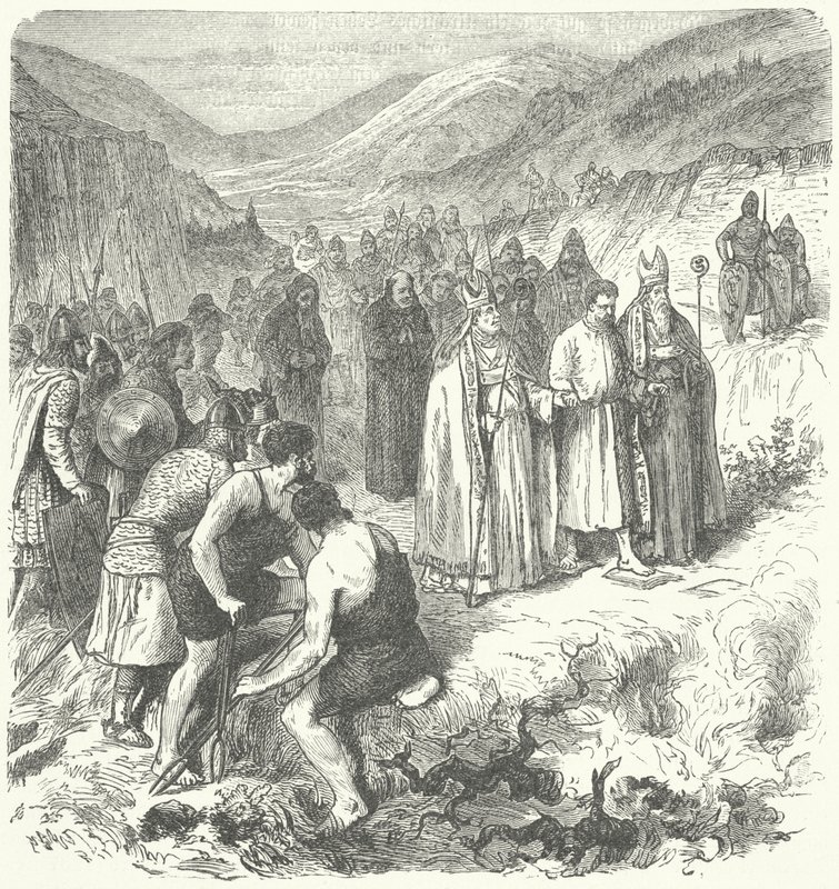 Harald Gille, King of Norway, Undergoing the Ordeal by Fire by German School