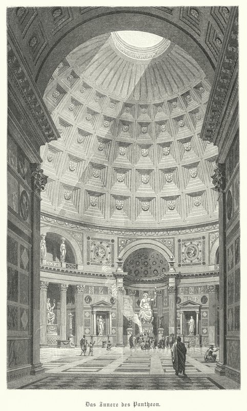 Interior of the Pantheon, Rome by German School
