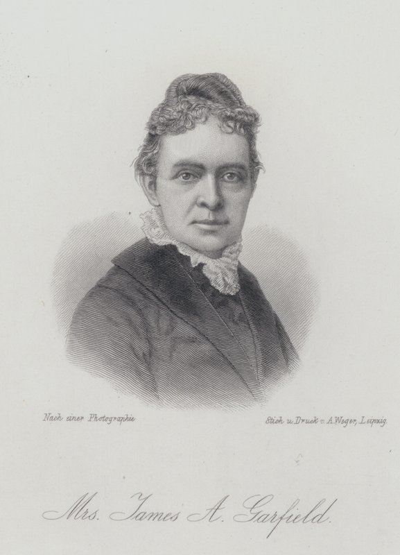 Lucretia Garfield, wife of US President James A Garfield by German School