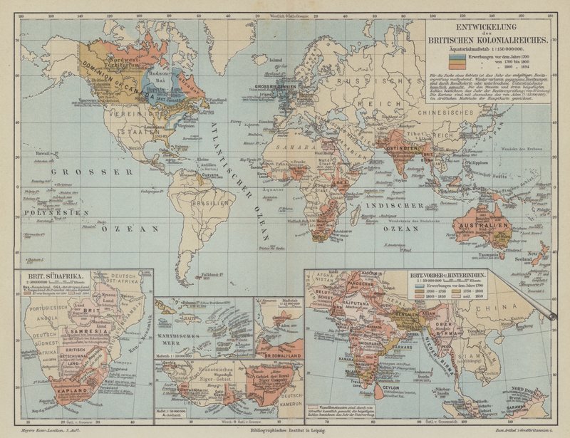 Map Showing the Expansion of the British Empire by German School