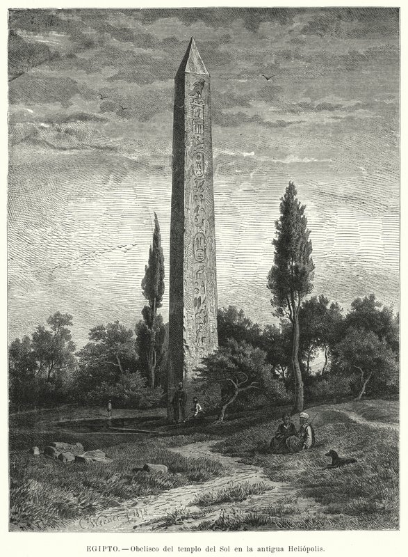 Obelisk of the Ancient Egyptian Temple of the Sun at Heliopolis by German School