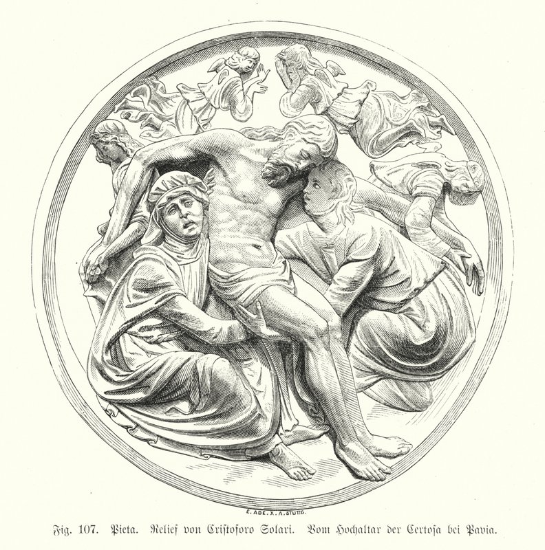Pieta, Relief by Cristoforo Solari from the High Altar of the Certosa di Pavia, Italy by German School