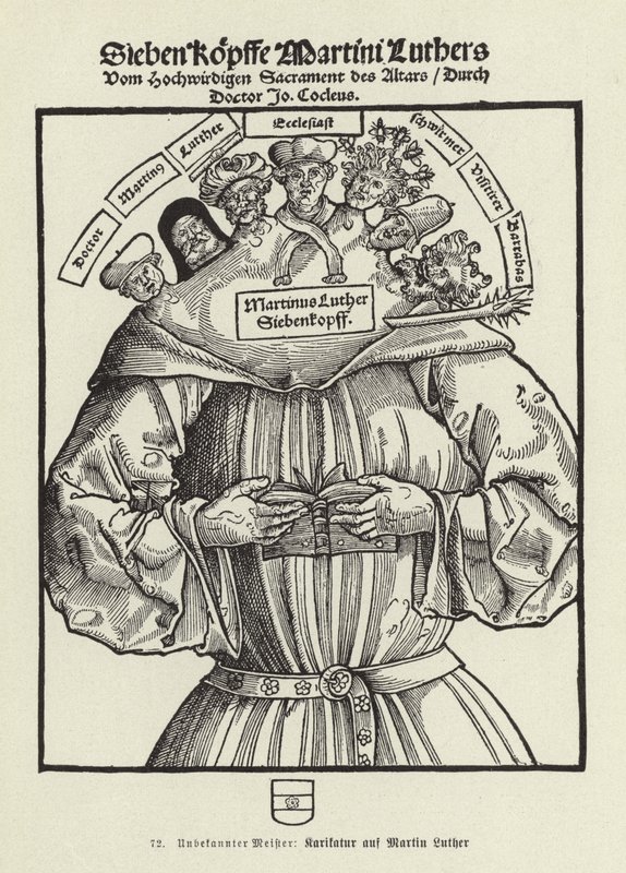 Seven Heads of Martin Luther by German School