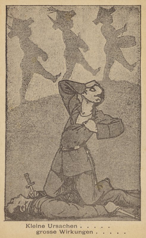 Small Causes... Big Effects. German Anti-War Illustration, Issued by WILPF, Late 1920s by German School