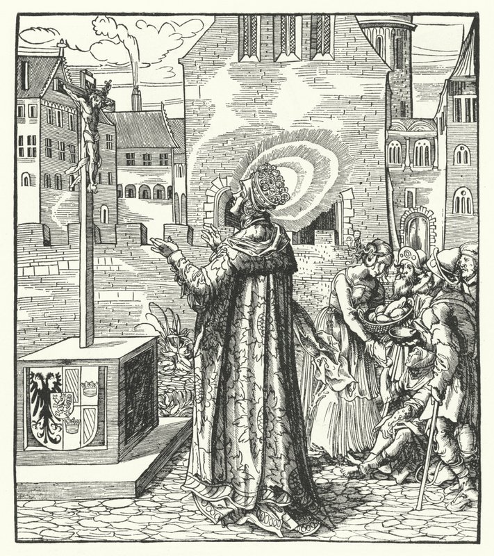 St. Adelaide of Italy, Second Wife of Holy Roman Emperor Otto the Great (engraving) by German School