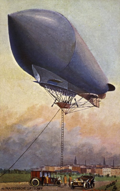 The French Airship by German School