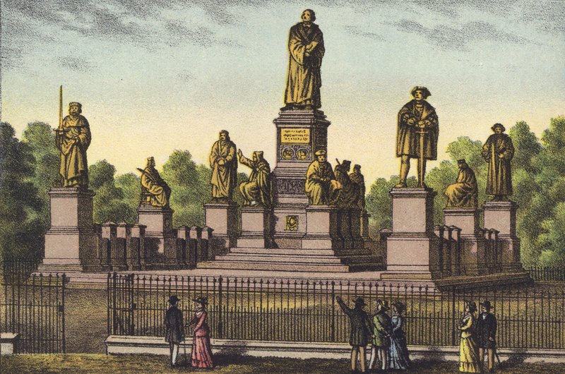 The Luther Monument in Worms by German School