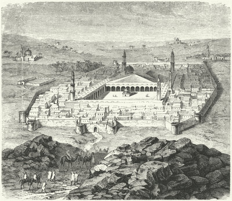 The city of Medina, Arabia (engraving) by German School
