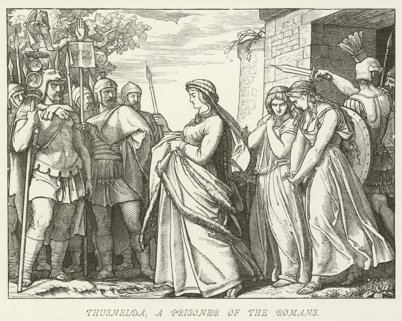 Thusnelda, a prisoner of the Romans by German School