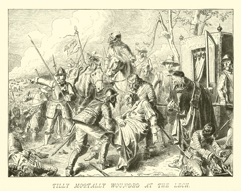 Tilly Mortally Wounded at the Lech by German School